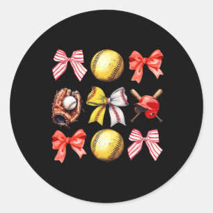 Softll Coquette Bow Softll Mama Softll Mom Mothers Classic Round Sticker