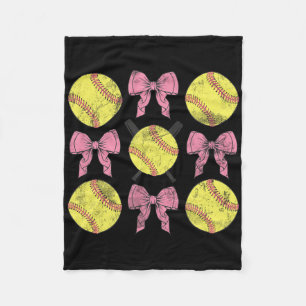 Softll Coquette Bows Game Day Softll Lover Fleece Blanket