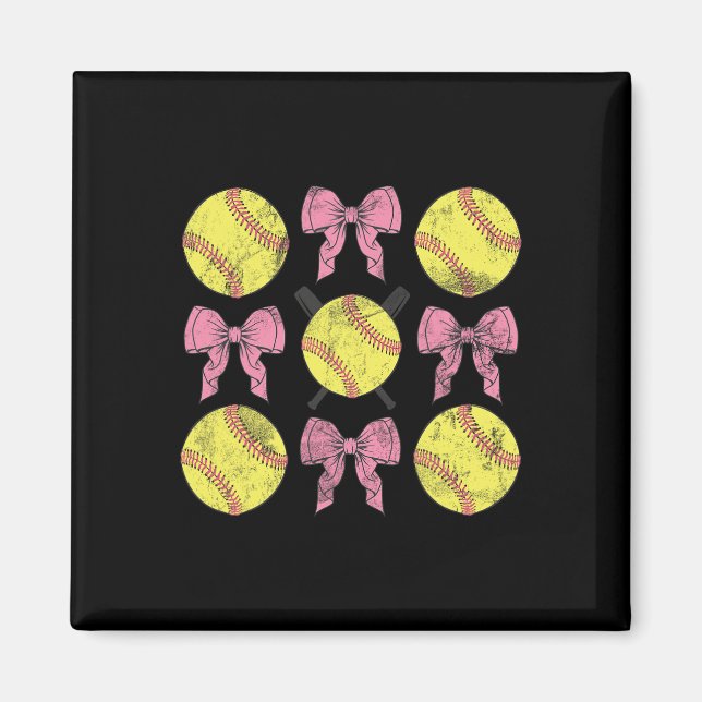 Softll Coquette Bows Game Day Softll Lover  Magnet (Front)