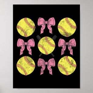 Softll Coquette Bows Game Day Softll Lover Poster