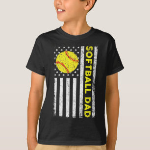Softll Dad Distressed American Flag Fathers Day T-Shirt