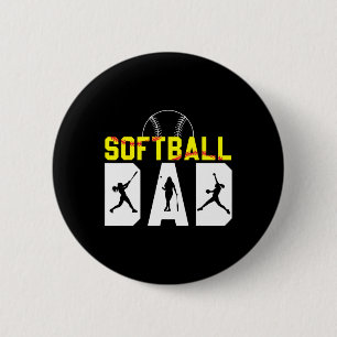 Softll Dad Father&#; s Day American Softll Player 2 Inch Round Button