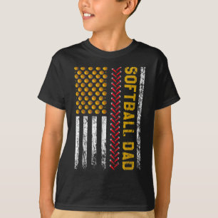 Softll Dad Father's Day American Flag Dad Softll L T-Shirt