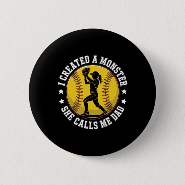 Softll Dad Funny Monster Proud Parent For Player G 2 Inch Round Button (Front)