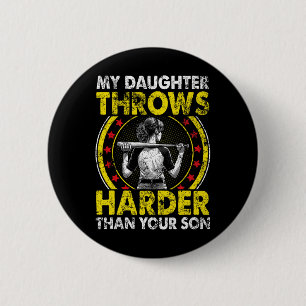Softll Dad My Daughter Throws Harder Funny Softll 2 Inch Round Button