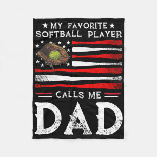 Softll Dad My Favourite Softll Player Calls Me Dad Fleece Blanket