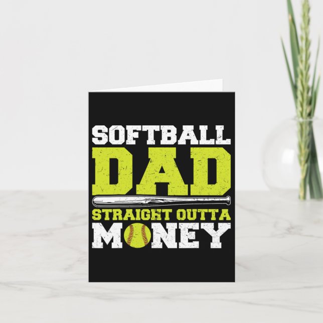 Softll Dad Straight Outta Money Funny  Card (Front)