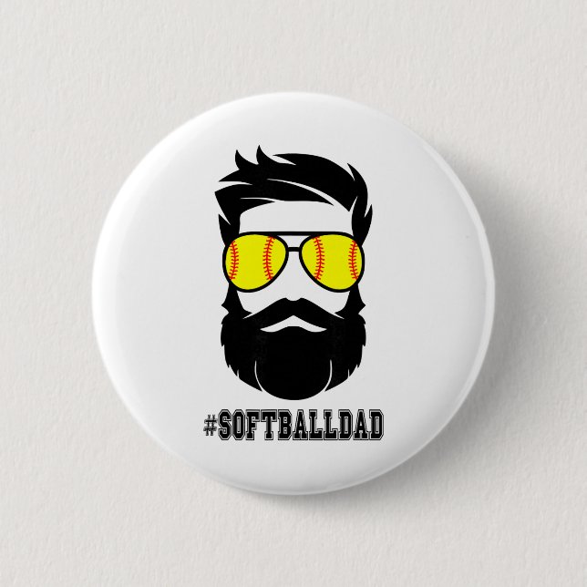 Softll Dad With Beard And Cool Sungles  2 Inch Round Button (Front)