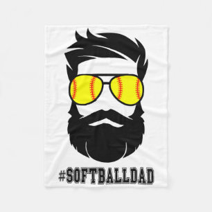 Softll Dad With Beard And Cool Sungles  Fleece Blanket