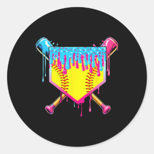 Softll Drip Girls Mom Ice Cream Drip Game Day Wome Classic Round Sticker
