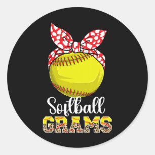 Softll Grams Leopard Grandma Grams Of A Softll Pla Classic Round Sticker