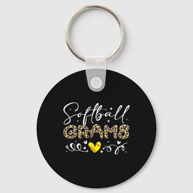 Softll Grams Leopard Softll Heart  Keychain (Front)
