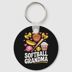 Softll Grandma Coquette Bow Softll Player Mother's Keychain