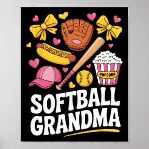 Softll Grandma Coquette Bow Softll Player Mother's Poster