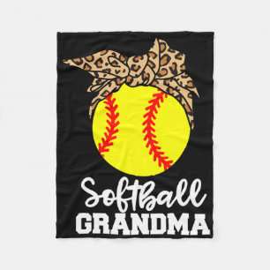 Softll Grandma Funny Leopard Grandma  Fleece Blanket