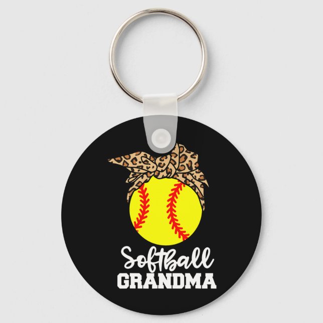 Softll Grandma Funny Leopard Grandma  Keychain (Front)