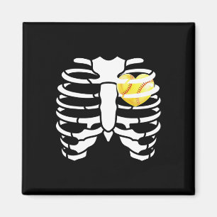 Softll Heart Inside Ribs Skeleton Halloween Costum Magnet