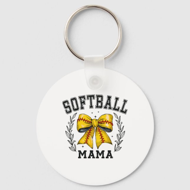 Softll Mama Coquette Bow Aesthetic Cute Softll Lov Keychain (Front)