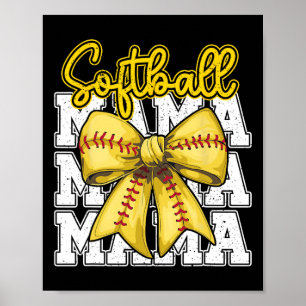 Softll Mama Coquette Bow Sport Mom Mothers Day Poster