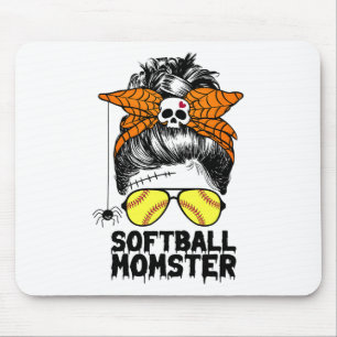 Softll Mom Life Messy Bun Halloween Women Softll M Mouse Pad