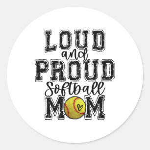 Softll Mom Loud Proud Softll Mama University Colle Classic Round Sticker
