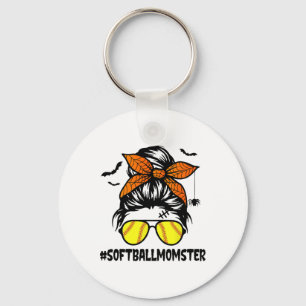 Softll Momster Shirt For Women Halloween Mom Messy Keychain