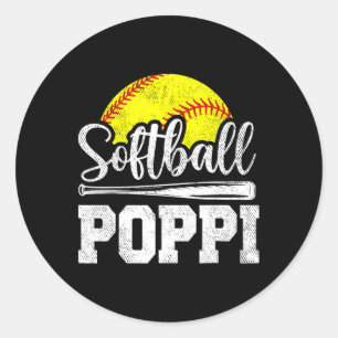Softll Poppi Softll Player Game Day Father&#; s Da Classic Round Sticker