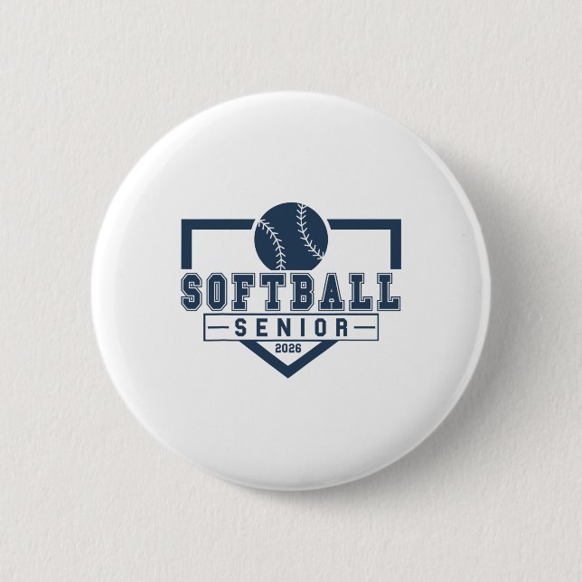 Softll Senior Night Softll Senior 2026 Graduation  2 Inch Round Button (Front)
