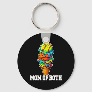 Softll Sketll Mom Ice Cream Drip Summer Game Day Keychain