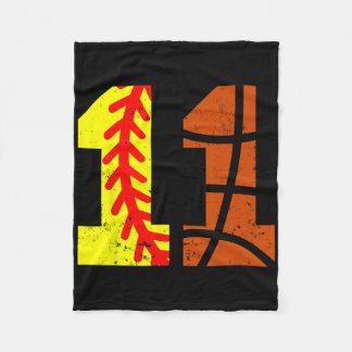 Softll Sketll Number 11 Jersey Funny 11th Birthday Fleece Blanket