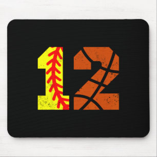 Softll Sketll Number 12 Jersey Funny 12th Birthday Mouse Pad