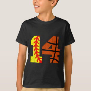 Softll Sketll Number 14 Jersey Funny 14th Birthday T-Shirt