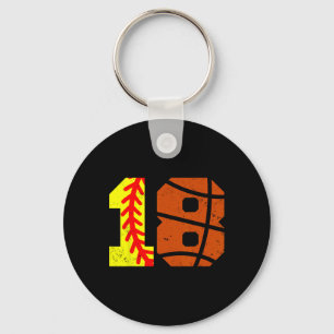 Softll Sketll Number 18 Jersey Funny 18th Birthday Keychain