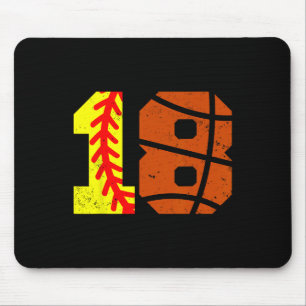 Softll Sketll Number 18 Jersey Funny 18th Birthday Mouse Pad