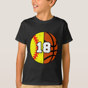 Softll Sketll Number 18 Jersey Funny 18th Birthday T-Shirt
