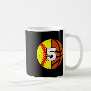 Softll Sketll Number 5 Jersey Funny 5th Birthday Coffee Mug