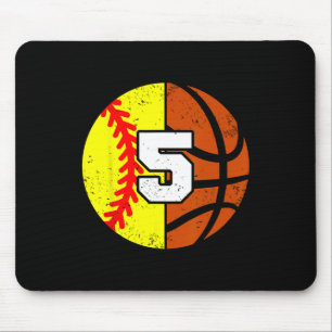 Softll Sketll Number 5 Jersey Funny 5th Birthday  Mouse Pad