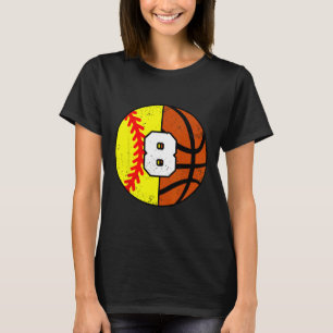 Softll Sketll Number 8 Jersey Funny 8th Birthday T-Shirt