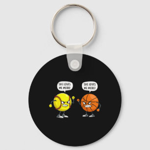 Softll Sketll She Loves Me More Women Keychain
