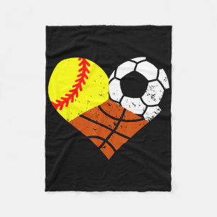 Softll Soccer Sketll Heart Funny Sport Player Mom Fleece Blanket