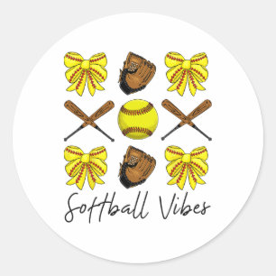 Softll Vibes Shirt Game Day Softll Life Mom Mother Classic Round Sticker