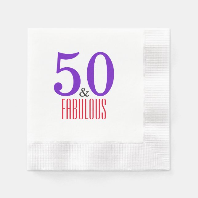 Softlly 50th and fabulous party napkin (Front)