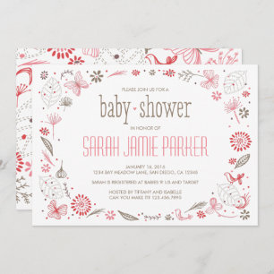 Softly Blooming Pink Nature Bouquet Invitation