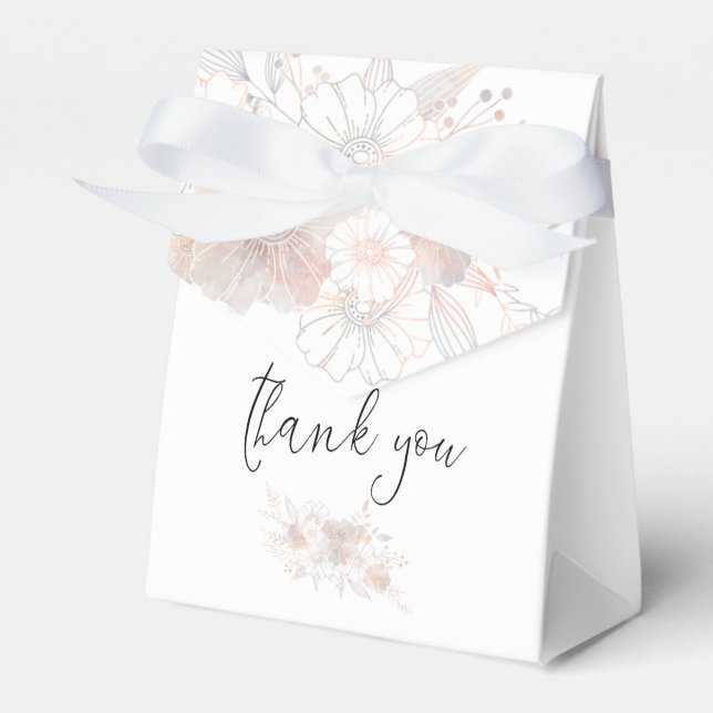 Softly Coloured Pastels Names Date White Favor Box (Front Side)