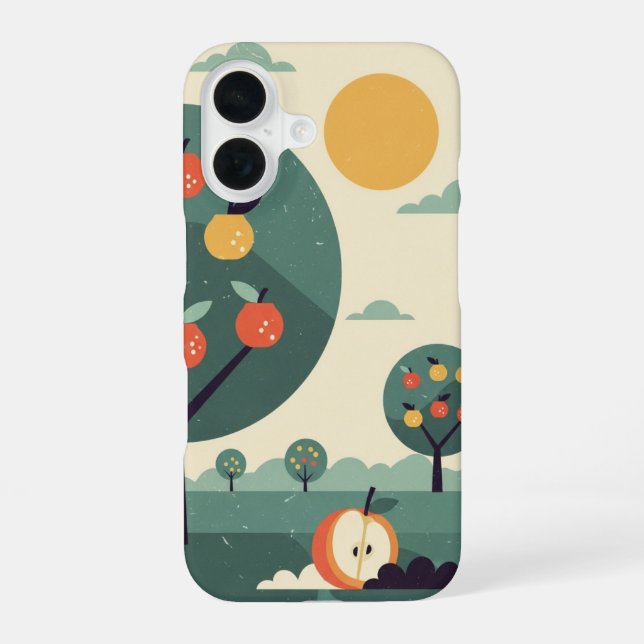 Softly Coloured Retro Grove iPhone 16 Case (Back)