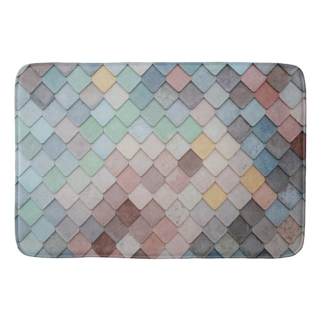 Softly Colourful Tiled Bath Mat to Match Any Decor (Front)