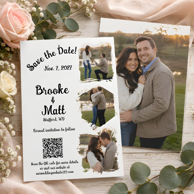 Softly Spoken Rustic Floral Save the Dates Card (Softly Spoken Rustic Floral Save the Date Card)