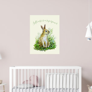 Softness Is a Superpower” – Watercolor Bunny Poster