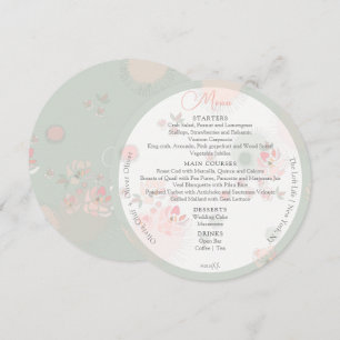 Softness Tea Roses Wedding Circle Menu