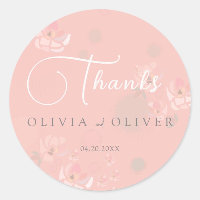Softness Tea Roses Wedding Classic Round Sticker (Front)